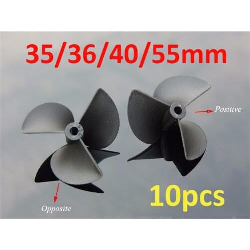 10pcs 32/35/36/40/52/55/57mm 3-blades propellers 3mm/4mm Nylon Positive Opposite props spare parts for RC Toys DIY Boat models