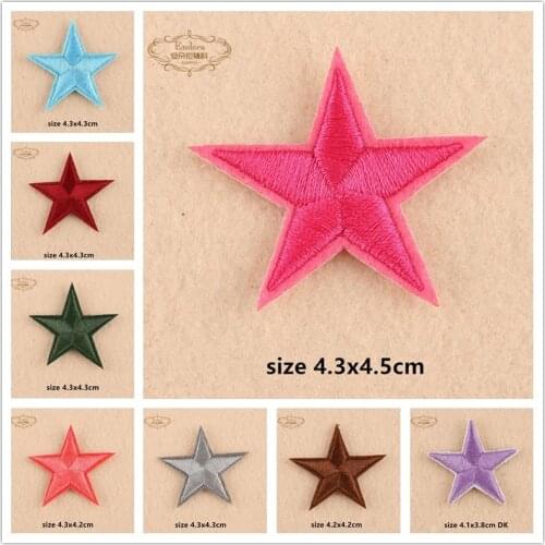 10 pcs Embroidered Patches Stars Badges iron on cartoon Motif Applique kids adult clothes kindgarten wear bag hat shoe accessory