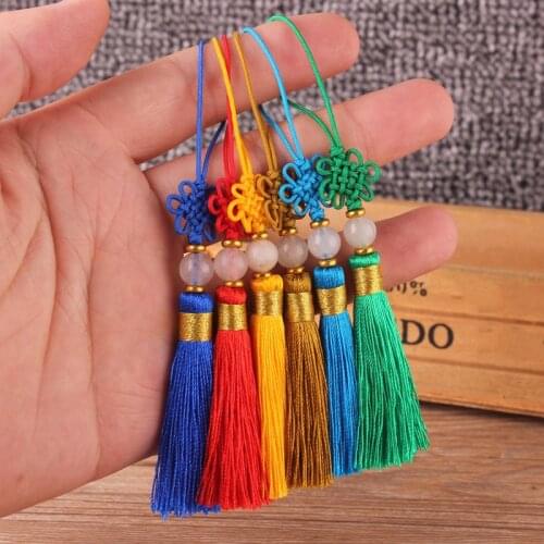 5PC Mini Chinese Round Bead Tassel Fringe Jewelry Curtain Making Decorative Accessories DIY Key Bag Trim Tassels Craft Pendant