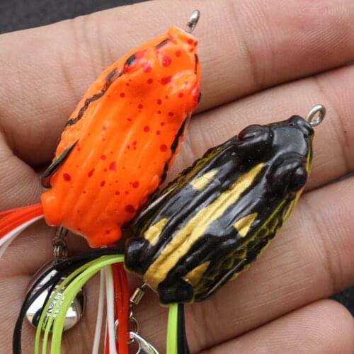 NEW 5pcs 5 Colors 4cm 5g 2 hook Bionic Frog Fishing Lures Hard Fish Wobbler Artificial Fishing Crank Bait Lures Shallowater