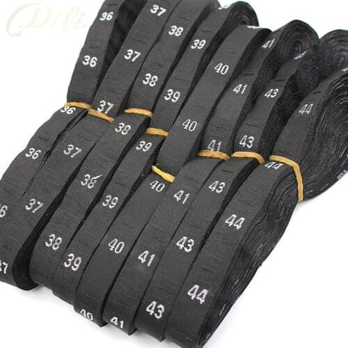 5000 pcs clothing shoes size number label white black garment woven size label 36-44 woven clothing care label eco-friendly