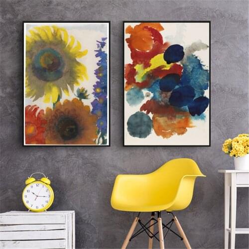 Sunflower Abstract Watercolor Poster Canvas Print Painting Wall Art Living Room Home Decoration