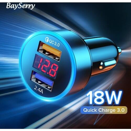 36W Quick 4.0 3.0 PD Car Charger for iPhone 12 11 Xiaomi Huawei Samsung Moible Phone Type C USB With LED Display Fast Charging