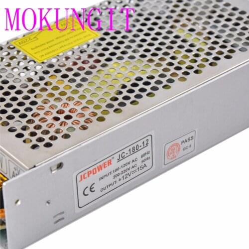 Fast shipping 20pcs High quality LED Strip 12V 15A Switch Power supply AC 110V 220V To DC 12V 15A 180W Switch Power Supply