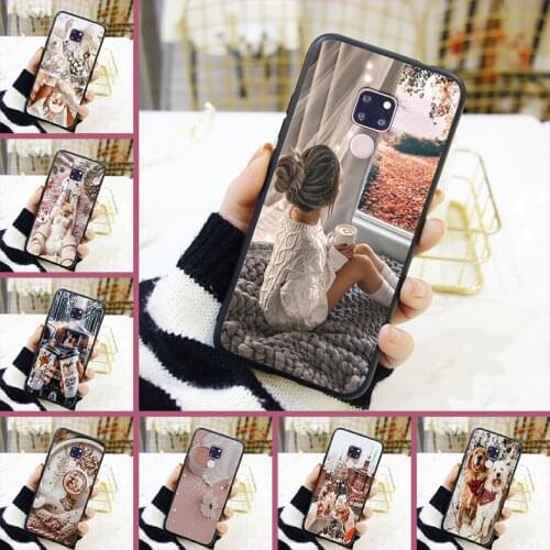 Girl Dog Fashion Pretty Aesthetic Cute Phone Case For Huawei Mate 7 8 9 10 20 Lite Back Cover For Huawei Mate 9 10 20 Pro Case
