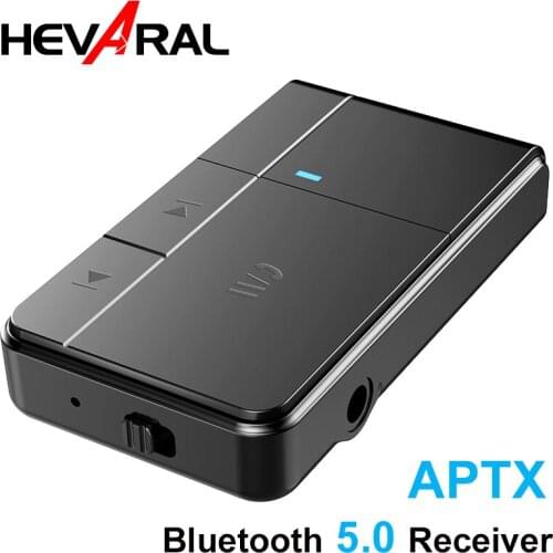 HEVARAL Wireless Car Kit Adapter Bluetooth 5.0 Audio Receiver Handsfree Calling With 3.5MM AUX Jack Stereo Music For Car Speaker