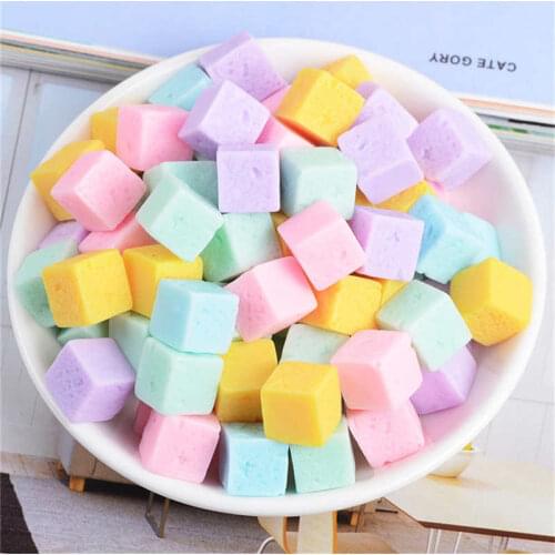 Julie Wang 20PCS Resin Square Candy Charms Artificial Food Random Mixed Pendants Jewelry Making Accessory Home Decor