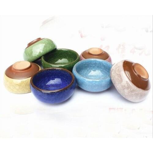 Chinese Beautiful Ceramic Art Small Dish Bowl, Ice-cracked Glass Glaze Bowl