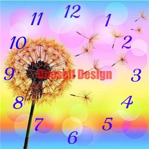 2021 new style diamond painting full square clock flower diamond embroidery full set diy frame wall sticker diamond mosaic