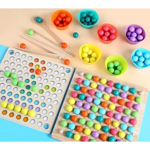Bead Puzzle Set Childrens Teaching Aid Bead Puzzle Game Early Education Puzzle Hand-eye Coordination Training Toys for Children