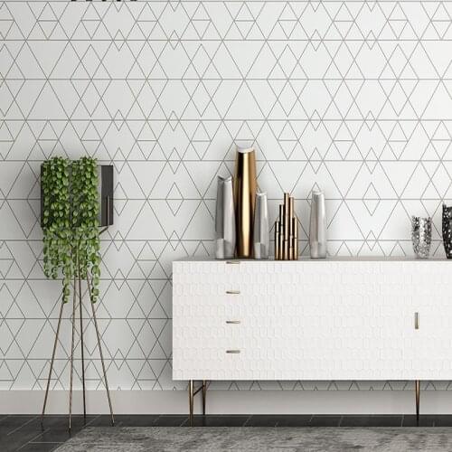 3D geometric wallpaper white wallpaper modern design striped triangle pattern bedroom living room home decoration