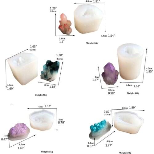 Natural Druzy Stone Quartz Rock Cluster Epoxy Resin Mold Jewelry Making Tools