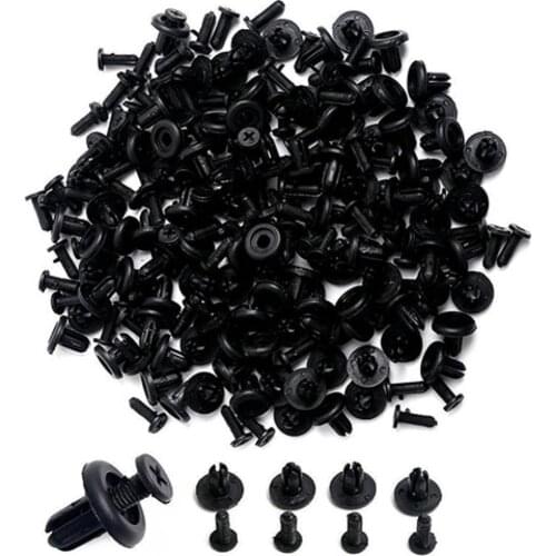 New 100Pcs Universal Mixed Car Auto Plastic Hollow Rivets Hole Fastener Fender Bumper Push Pin Clip Retainer Car Fastener Rivet