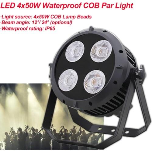 NEW Waterproof COB Par 4x50w Warm White Cool White Cob outdoor LED Par Can Light For Disco DJ Equipment Party Stage Lighting