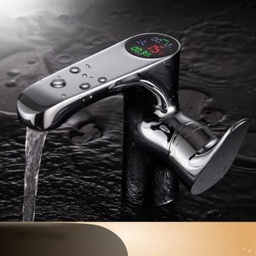 Ntelligence LED Temperature Digital Display Faucet Bathroom brass chrome basin tap Cold And Hot Water faucets