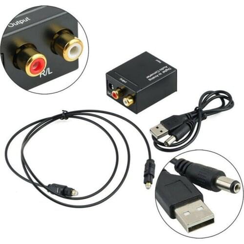 Optical Coaxial Toslink Digital To Analog Audio Converter Adapter RCA L/R 3.5mm Output Port
