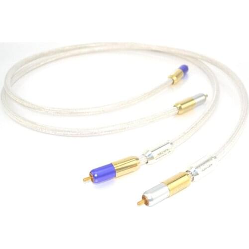 Pair hifi Agile OFC Pure copper RCA Interconnects cable wire With Gold plated RCA plug connector