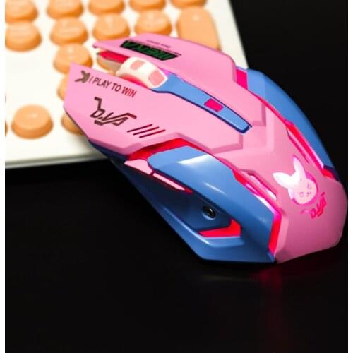 Pioneer Gaming Mouse Charging Mute Mouse Colorful Glowing Binary 2.4G Wireless Optical Mouse