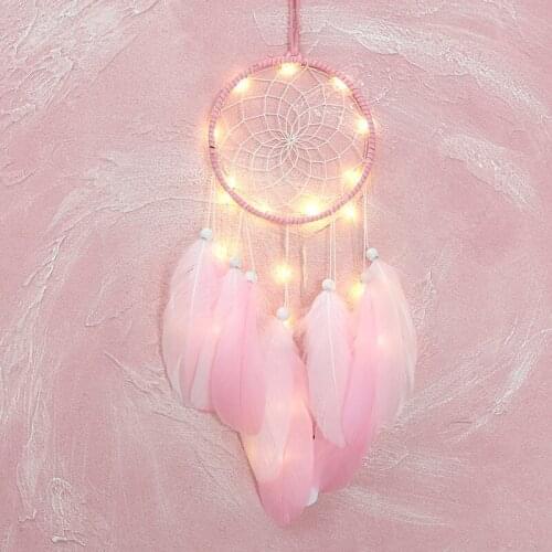 Simple Dream Catcher Small Night Light Girl Heart Room Pendant Home Decoration Handmade Lovely Birthday Gift Wedding Decoration