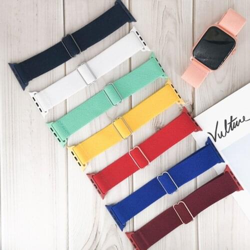 Elastic Nylon Solo Loop Strap + case For Apple Watch Band 44mm 40mm Band for iwatch 6 se 5 4 3 2 1 Adjustable watchband