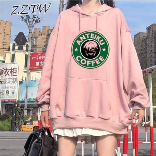 Tokyo Ghoul Women Hoodie Anime Manga Kaneki Ken Print Plus Size Hoodies Loose Sweatshirt Harajuku Pink Top Kpop Clothes wram