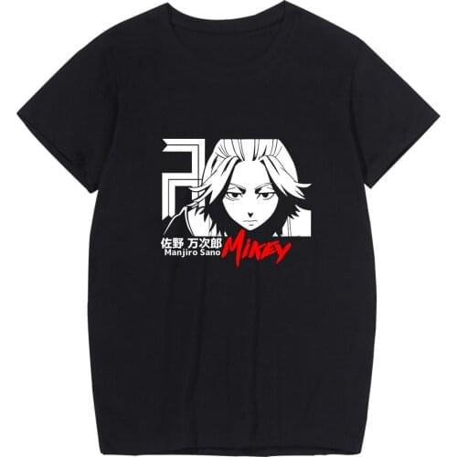 Tokyo Revengers Tee Anime Cosplay Sano Manjiro Mikey Print Loose Oversized T-shirts Men Women 4XL Solid Streetwear Summer Top