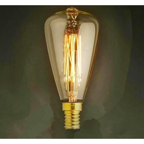 AC220V 240V 6PCS/LOT Marconi Bulb Lamp Vintage Edison Reproduction 40 Watt Clear Glass Fireworks E14 ST48 110V or 220V Cafe Bar