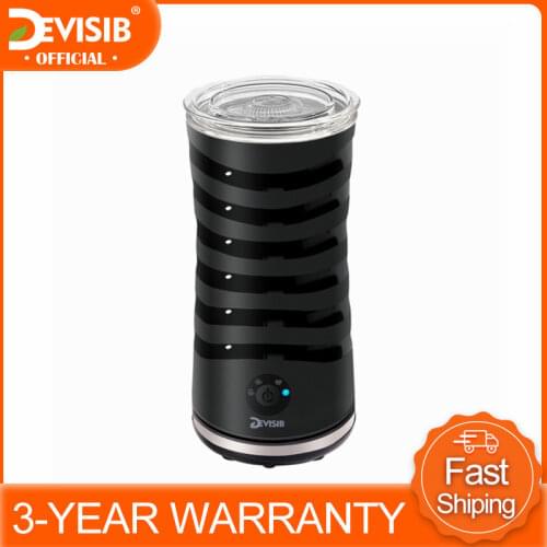 DEVISIB Milk Frother Electric Steamer Soft Foam Maker for Hot Cold Froth Cappuccino Coffee Latte Non-Stick With Strix Control