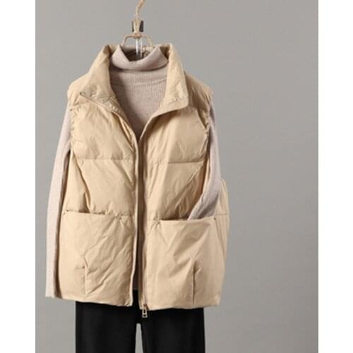 Womens Autumn Ultra Light White Duck down Vest Coat Winter New Ladies Casual Waistcoat Female Sleeveless Short Vest Jacket