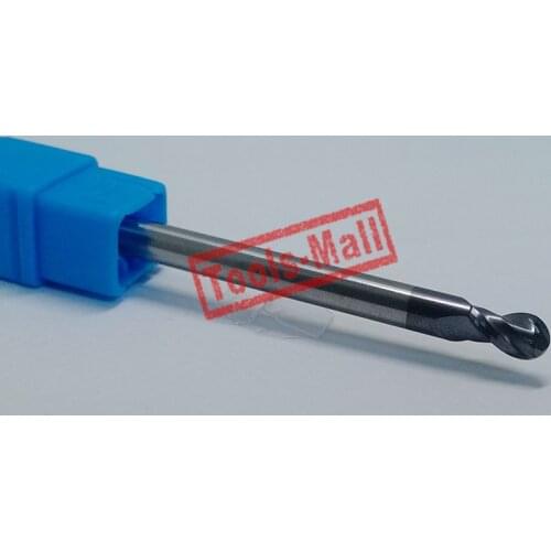 1pc radius=2mm 2 Flutes hrc55 R2*8*D4*75 solid carbide Ball nose End Mill CNC router bits tools Milling cutter