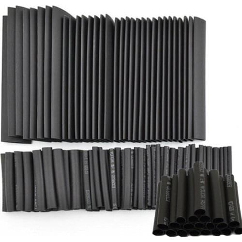 127Pcs Car Electrical Cable Heat Shrink Tube Tubing Wrap Sleeve Assorted Black Car Cable Sleeving Wrap Wire Kit Electric Tubings