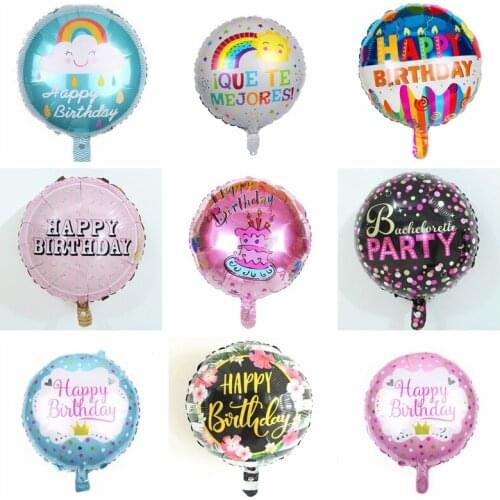 18 Inch happy birthday foil Balloons sweet fruit crown Party Decoration Balloon holiday Aluminum Inflatable Foil Ball kids toy