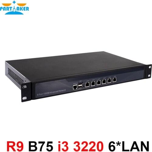 1U Rackmoun Firewall with 6 intel 1000M 82574L Gigabit LAN Intel Dual Core i3 3220 3240 3.3Ghz with Mikrotik ROS 4G RAM 128G SSD