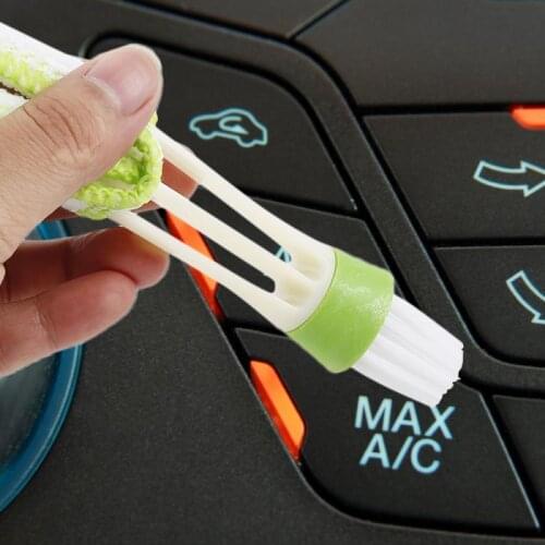 Durable 2 In 1 Double Slider Car Air-conditioner Outlet Cleaning Tool Window Keyboard Car Organizer Car Wash Multi-purpose Brush