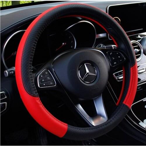 37-38CM New Car Steering Wheel Cover Artificial Leather Steering-Wheel Covers Breathable Fabric Braid Auto Accessories Universal
