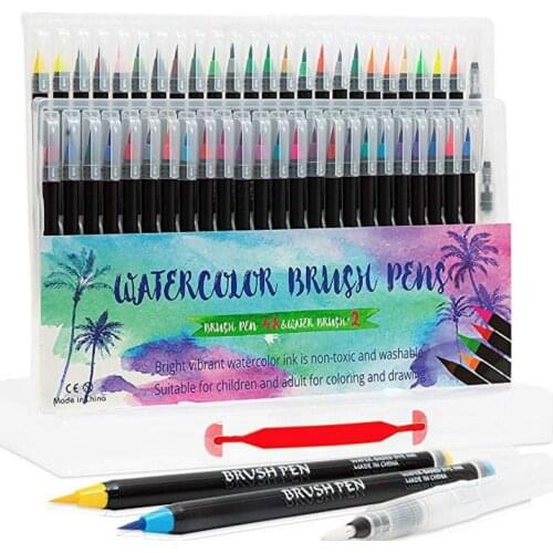 72 Colors Watercolor Brush Pens Art Marker for Drawing Coloring Books Manga Calligraphy School Supplies Stationery