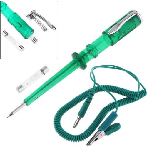 6V-24V 13.3cm Green Voltage Circuit Tester Car Test VoltMet Long Probe Pen Auto Light Bulb Automobile Maintenance Tools