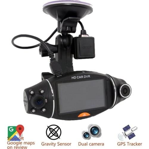 Car DVR Full HD Dual Lens Dash Cam Video Recorder Vehicle Camera Monitor Motion Detector Auto Registrar Camcorder GPS Navigator