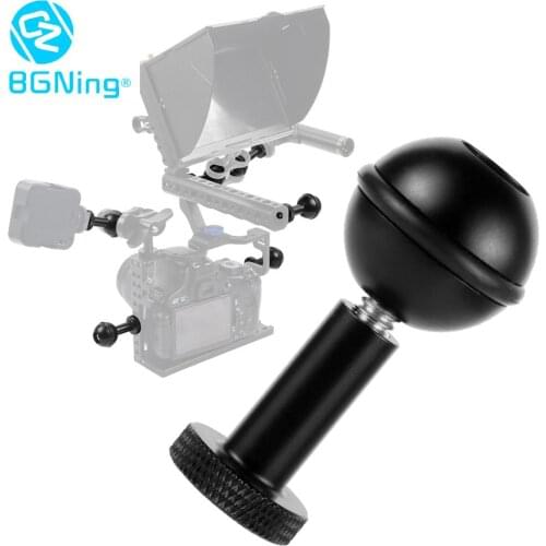 BGNing Aluminum 1inch Ball Head Anti-loose Adapter 1/4" M5 Adjustable Screw Fix Mount for Canon/Sony/Nikon Camera Cage Accessory