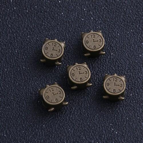 6pcs/lot 7*10*13mm Antique Bronze Free Shipping Alloy Double-sided Clock Beads Jewelry Making Beads