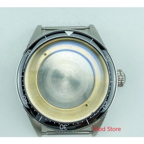 5ATM WR Black/Green White Printing Watch Case Fit ETA2836 Miyota8215/8205 Mov't Autavia Style Domed Hardlex Crystal Solid SS