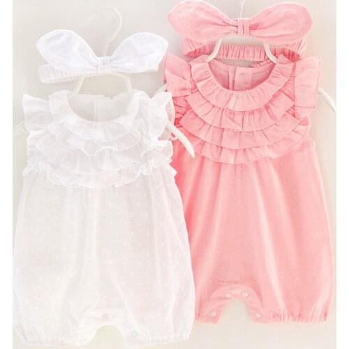 Baby Fashion Rompers Girls Clothes Cotton Vest Infant Jumpsuit Lace Shorts Princess Package Fart Garment