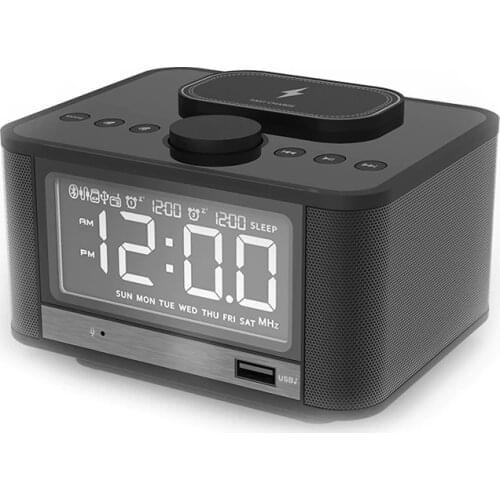 Alarm Clock Speaker Multi-functional Portable Wireless Bluetooth Speaker TF Card Audio Bedside FM Radio Mini Stereo Boombox