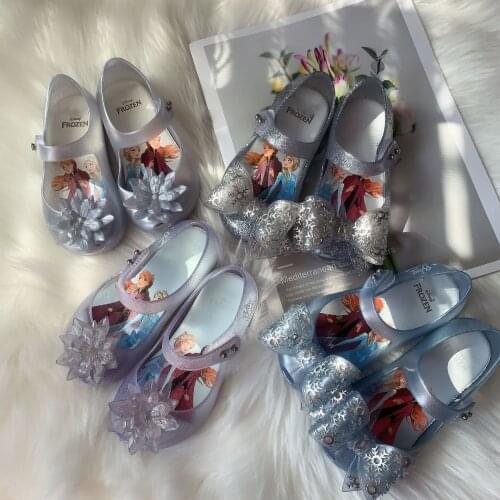 Disney childrens cartoon frozen princess girl baby first walker beach shoes sandals non-slip soft bottom pvc sandals
