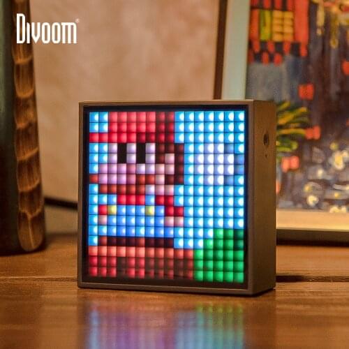Divoom Timebox Evo Bluetooth Portable Speaker with Clock Alarm Programmable LED Display for Pixel Art Creation Unique gift