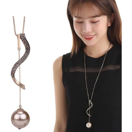 Crystal Tail Pendant Long Necklace For Women 2021 New Jewelry Fashion Accessory