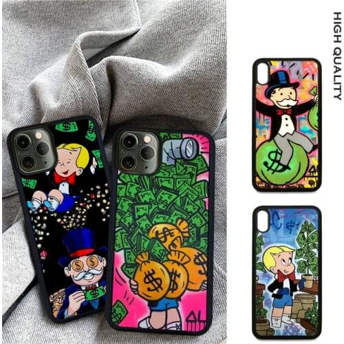 Dollar Alec Monopolys Soft TPU Hard PC Mobile Phone Case Cover For IPhone 12 11 Pro Max Xs X Xr 7 8 6 6s Plus Se 2020