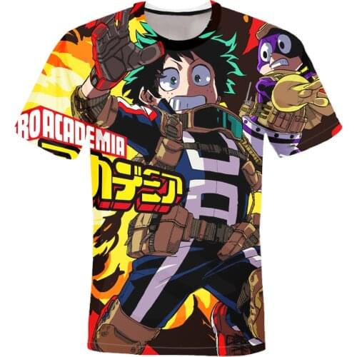 Mens T-shirt Oversized Anime Short Sleeve Summer New T-shirt Fashion Harajuku Cartoon Character Print T-shirt Men