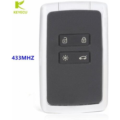 KEYECU Replacement Samrt Key Card 433MHz With Chip for Renault Espace 5,Megane 4,Talisman 2016 2017 2018 2019