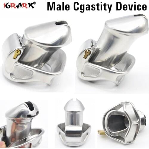 Stainless Steel Penis Rings Sleeve Metal Dick Cock Cage Lock Chastity Belt Erotic Sex Toys for Men Adults Male Chastity Device